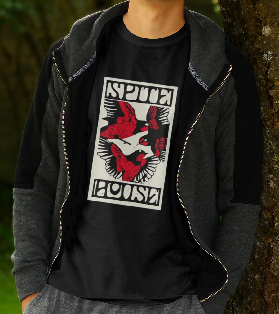 Spite House Bird Artwork With Bold Red And Black T-Shirt