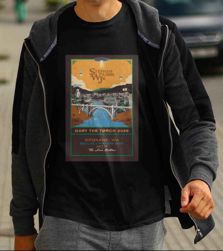 Stephen Wilson Jr. Gary The Torch 2026 Spokane WA BECU Live At Northern Quest July 17 The Lone Bellow T-Shirt