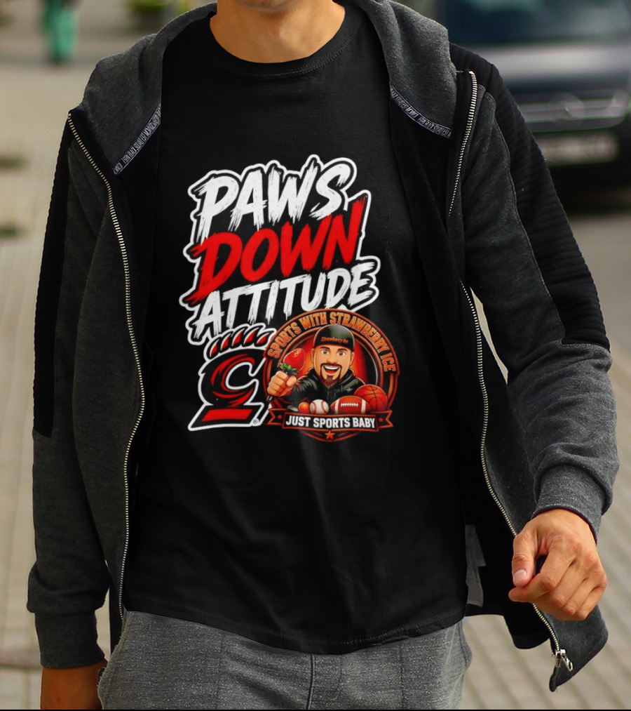 Paws Down Attitude Sports With Strawberry Ice Just Sports Baby T-Shirt