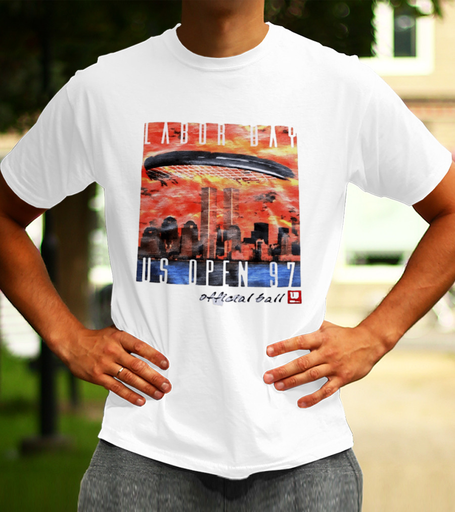 Labor Day US Open 97 Wilson Official Ball Twin Towers Skyline T-Shirt