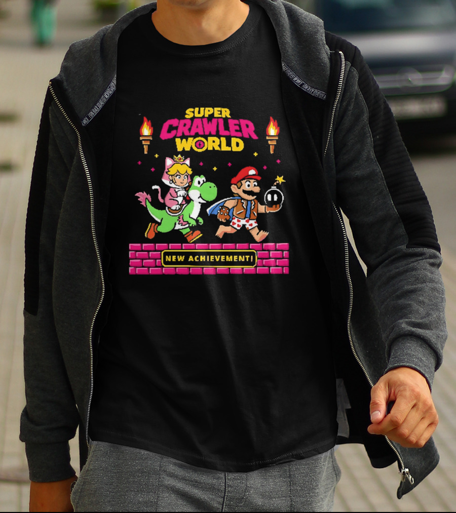 Super Crawler World Mario Peach Yoshi New T-Shirt