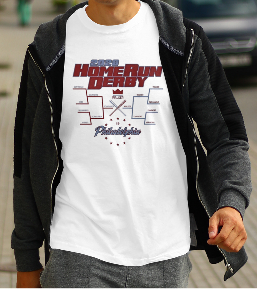 2026 Home Run Derby Bracket Philadelphia Baseball Event Stars And Crown T-Shirt