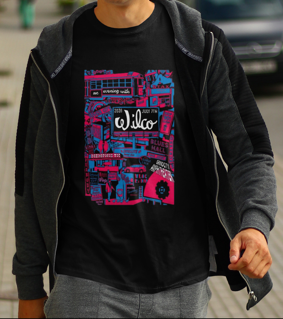 Wilco July 7 2026 Grind City Amphitheater Memphis TN An Evening With Stax Blues River City T-Shirt