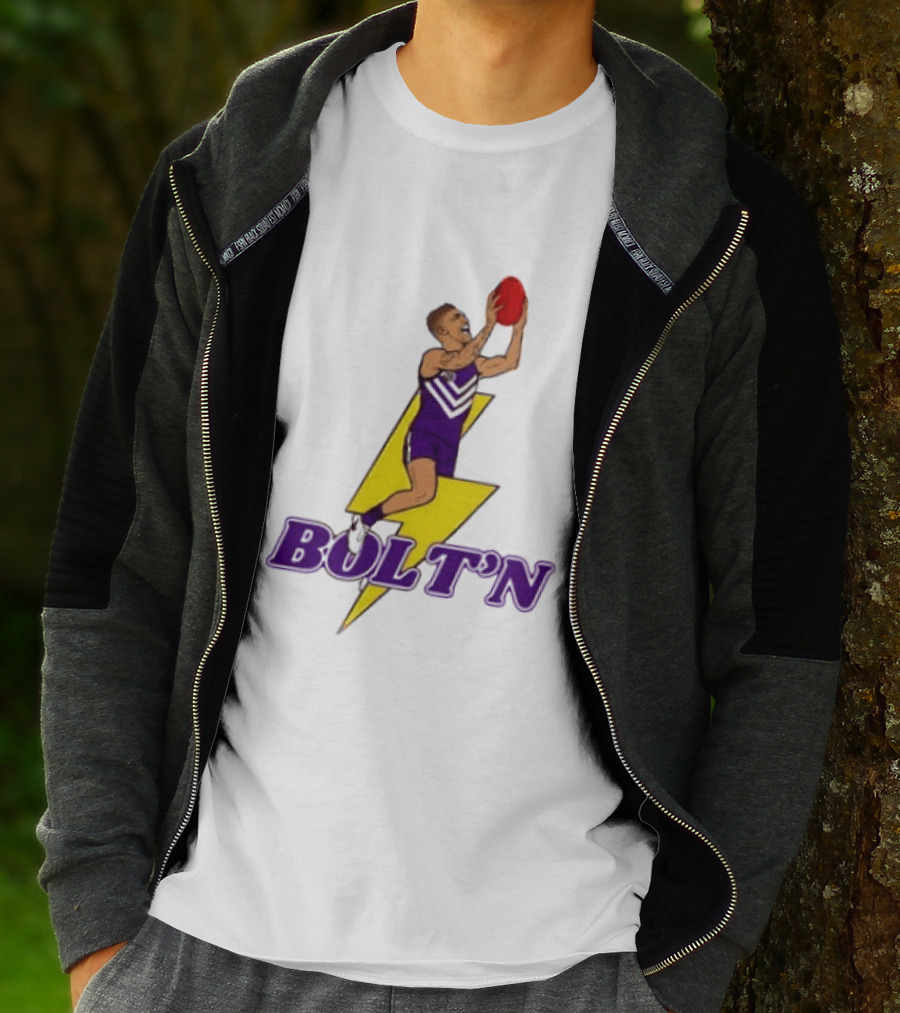 Bolt'n High Flying Australian Football Player AFL Footy T-Shirt