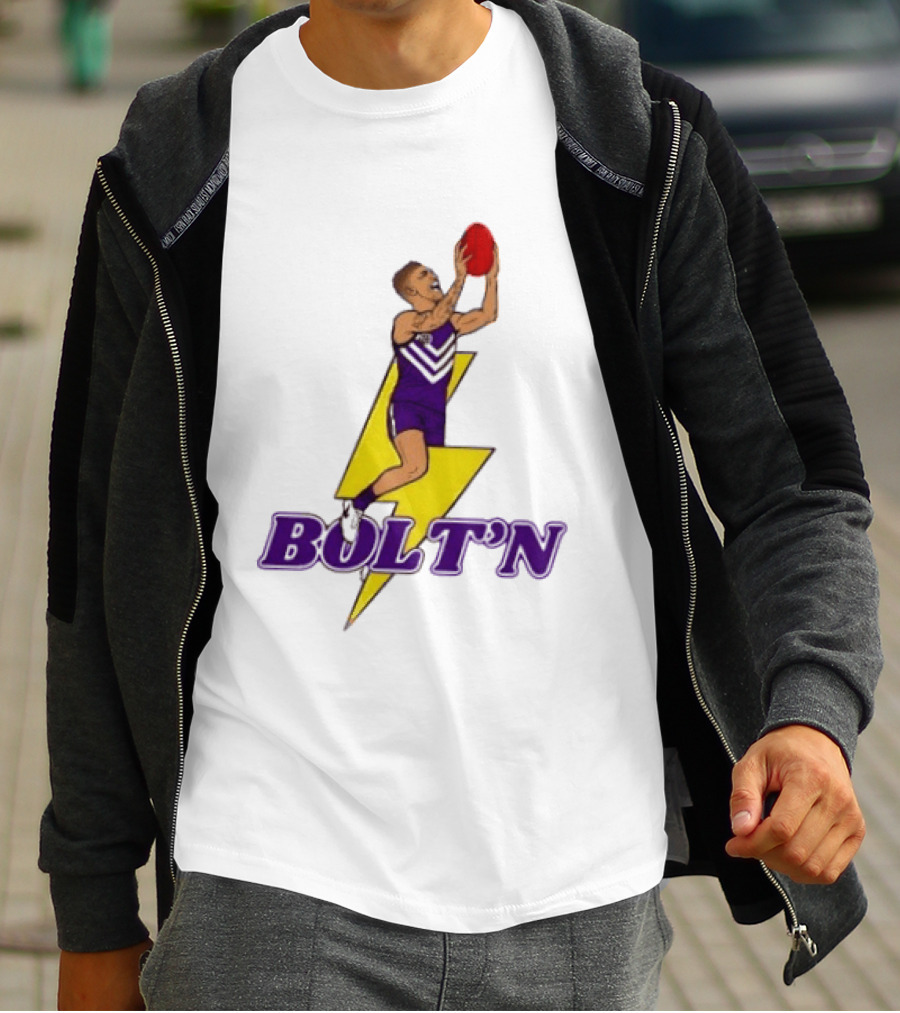 Bolt'n High Flying Australian Football Player AFL Footy T-Shirt