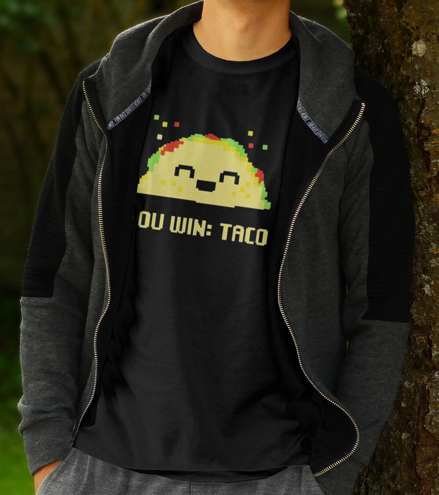 You Win Taco Pixel Art Cute Taco Face T-Shirt