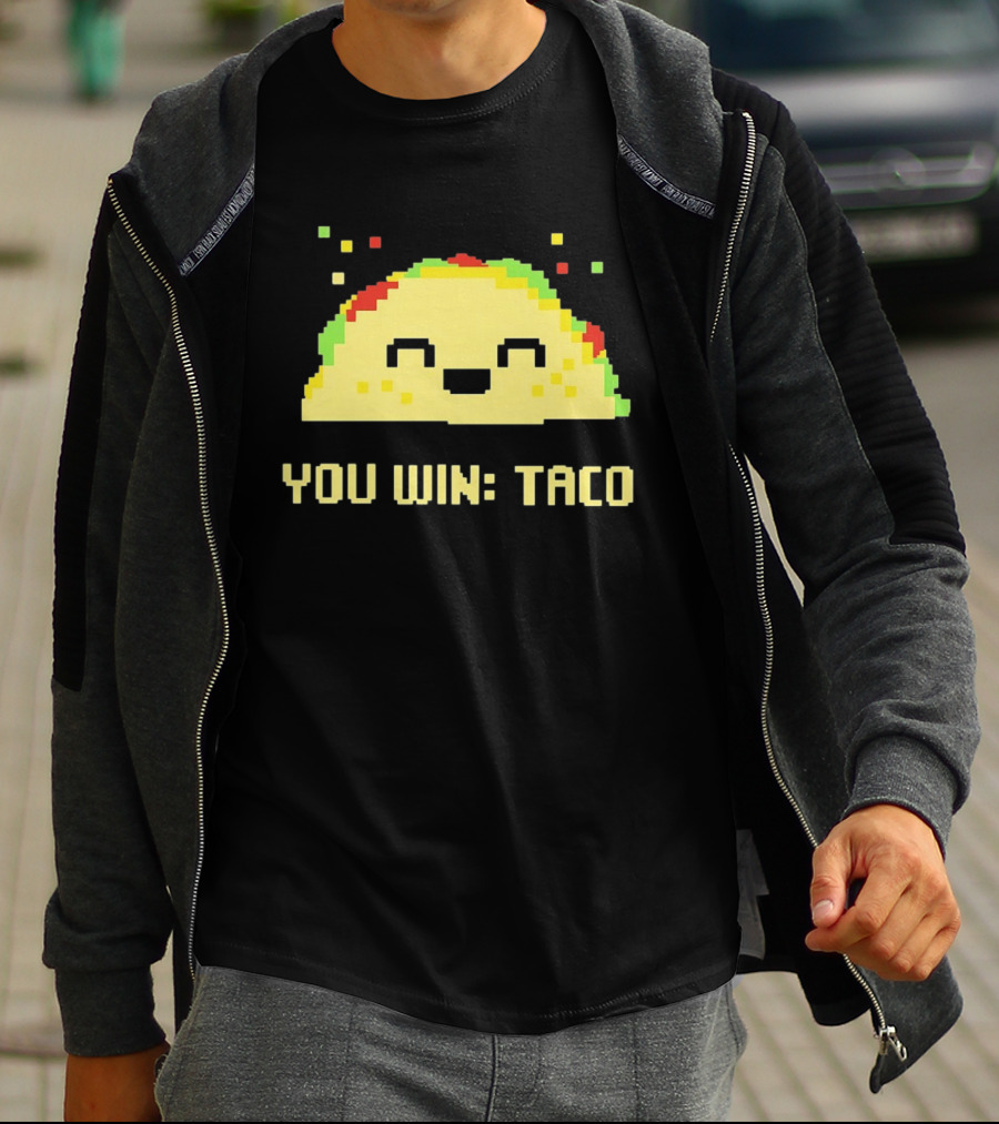 You Win Taco Pixel Art Cute Taco Face T-Shirt