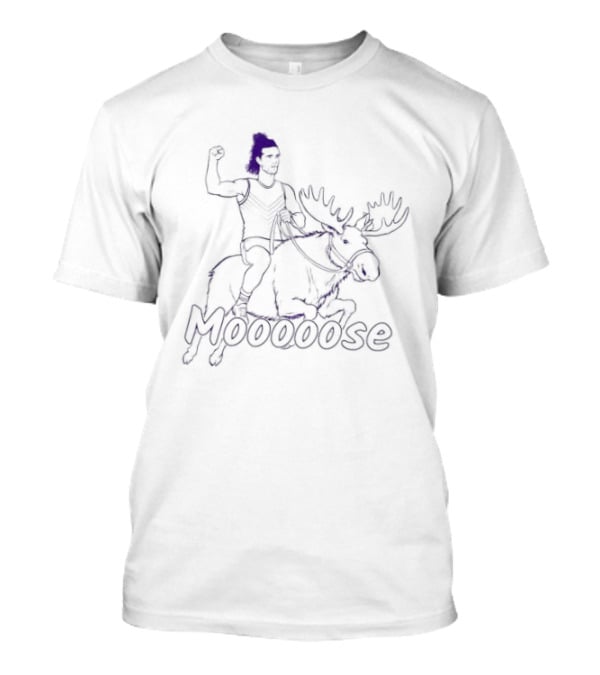 Mooooodse Moose Riding Man Animal T-Shirt