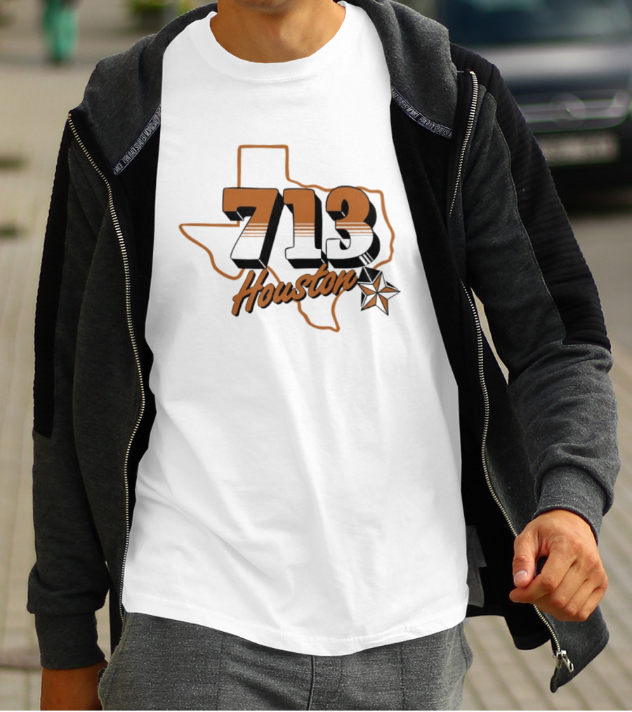 Houston 713 Texas Map Lone Star T-Shirt