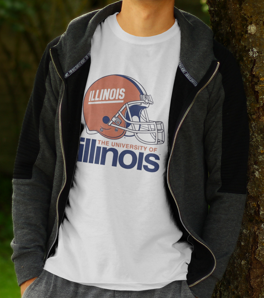 Illinois Football Helmet University Of Illinois Team Spirit T-Shirt