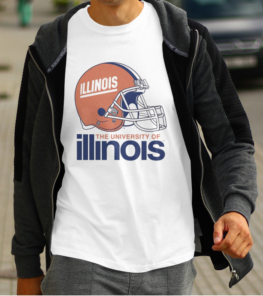 Illinois Football Helmet University Of Illinois Team Spirit T-Shirt
