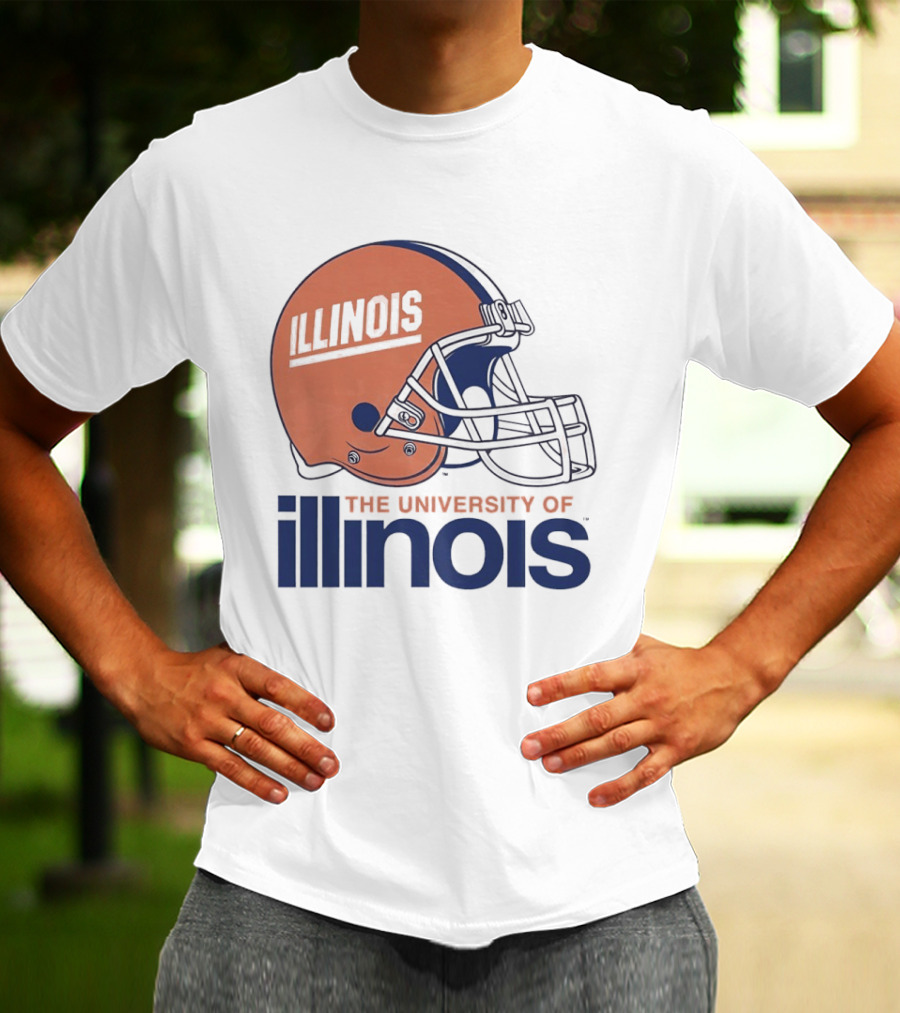Illinois Football Helmet University Of Illinois Team Spirit T-Shirt