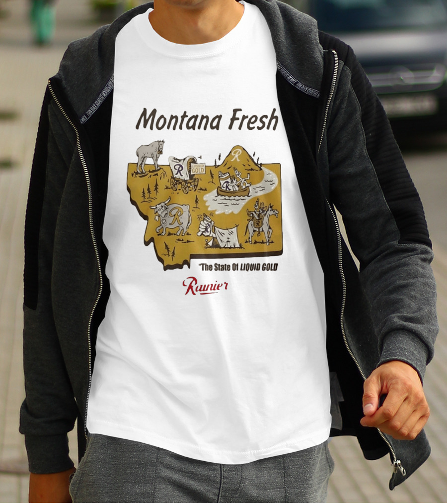 Rainier Montana Fresh The State Of Liquid Gold Liquid Gold T-Shirt