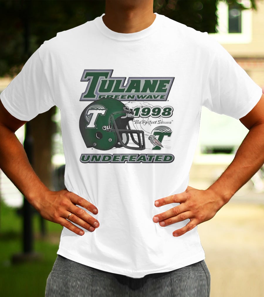 Tulane Green Wave 1998 Undefeated Perfect Season Helmet Pelican T-Shirt