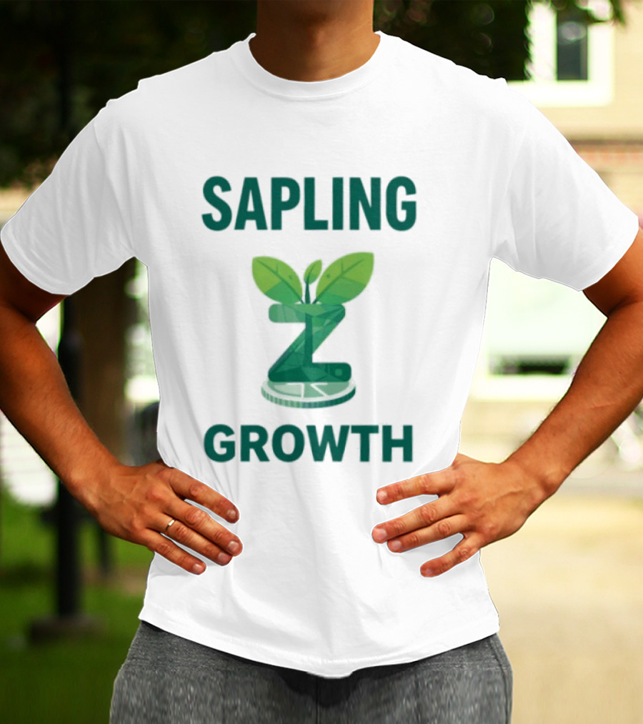 Sapling Growth Z Coin Zcash Crypto Leaf T-Shirt