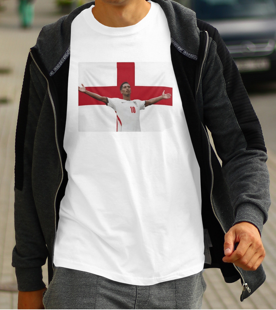 Jude Bellingham England Number 10 St George's Cross Flag T-Shirt