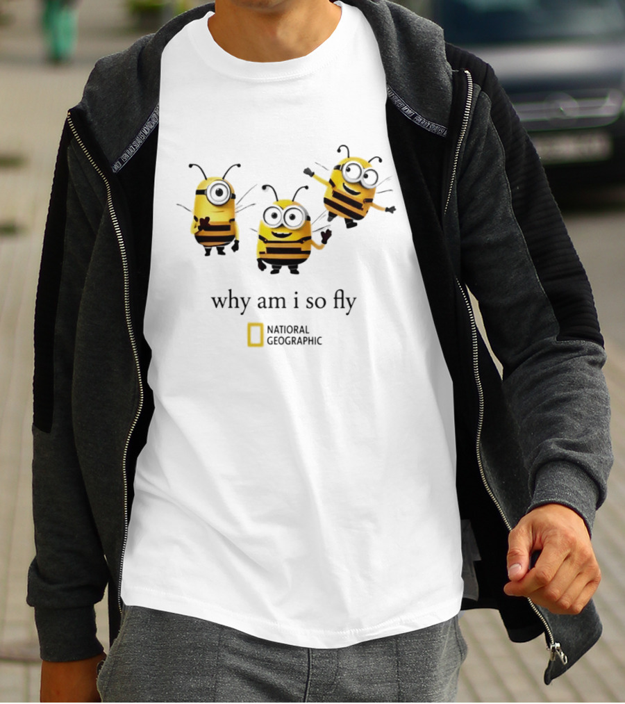Why Am I So Fly National Geographic Minion Bee T-Shirt