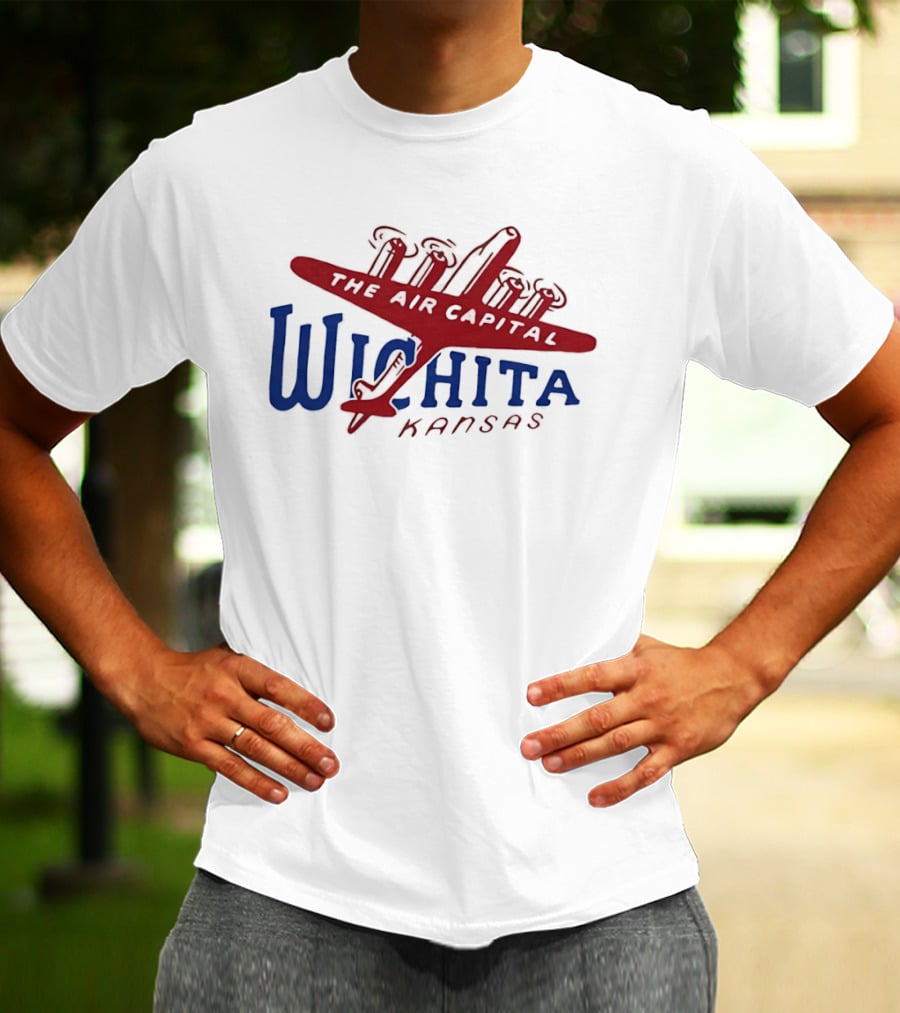 Wichita Kansas The Air Capital Airplane Retro Aviation T-Shirt