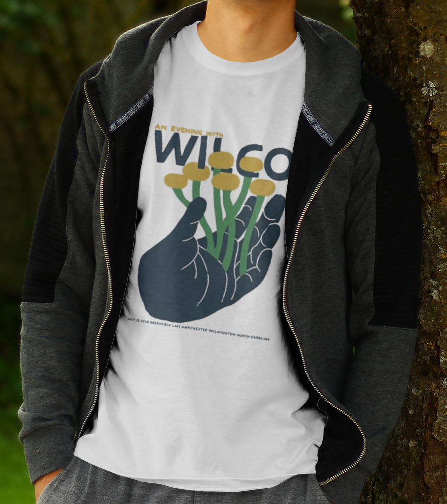 An Evening With Wilco Greenfield Lake Amphitheater 7 13 26 Wilmington NC Hand Flowers T-Shirt