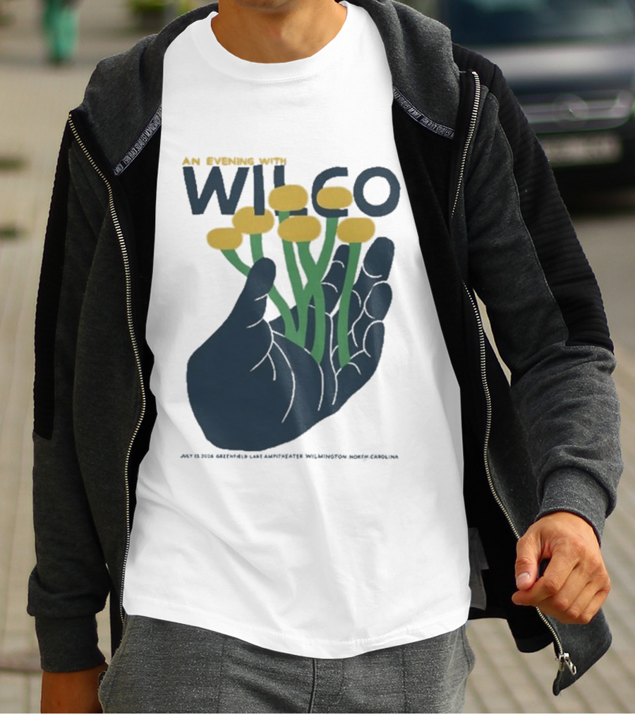 An Evening With Wilco Greenfield Lake Amphitheater 7 13 26 Wilmington NC Hand Flowers T-Shirt