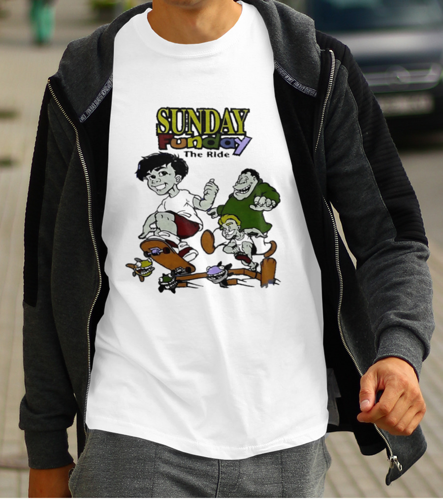 SUNDAY Funday The Ride Skateboarding Adventure Kids T-Shirt