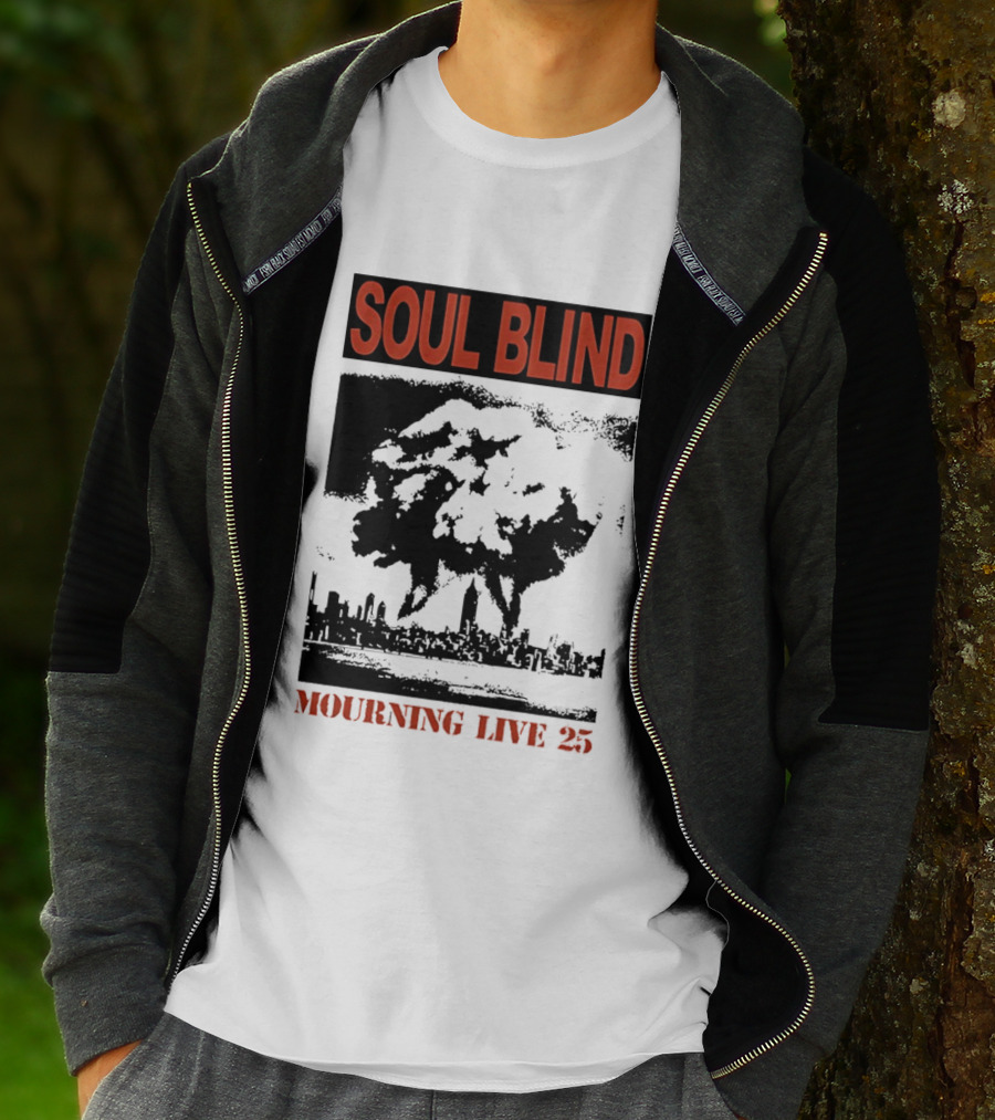 Soul Blind Mourning Live 25 Mushroom Cloud Explosion Over City Skyline T-Shirt