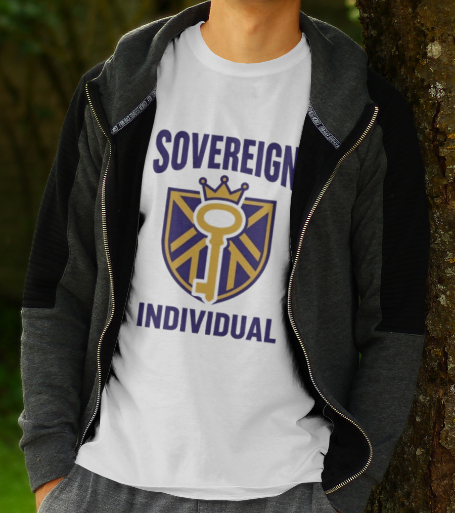 Sovereign Individual Key Crown Shield T-Shirt