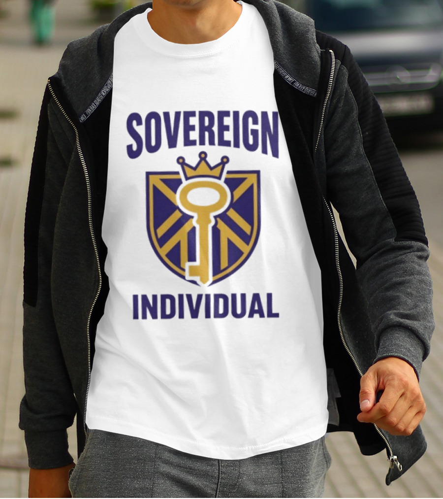 Sovereign Individual Key Crown Shield T-Shirt