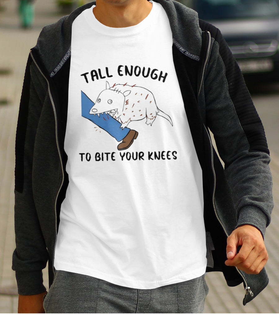 Tall Enough To Bite Your Knees Opossum Joke Featuring Animal Bite T-Shirt