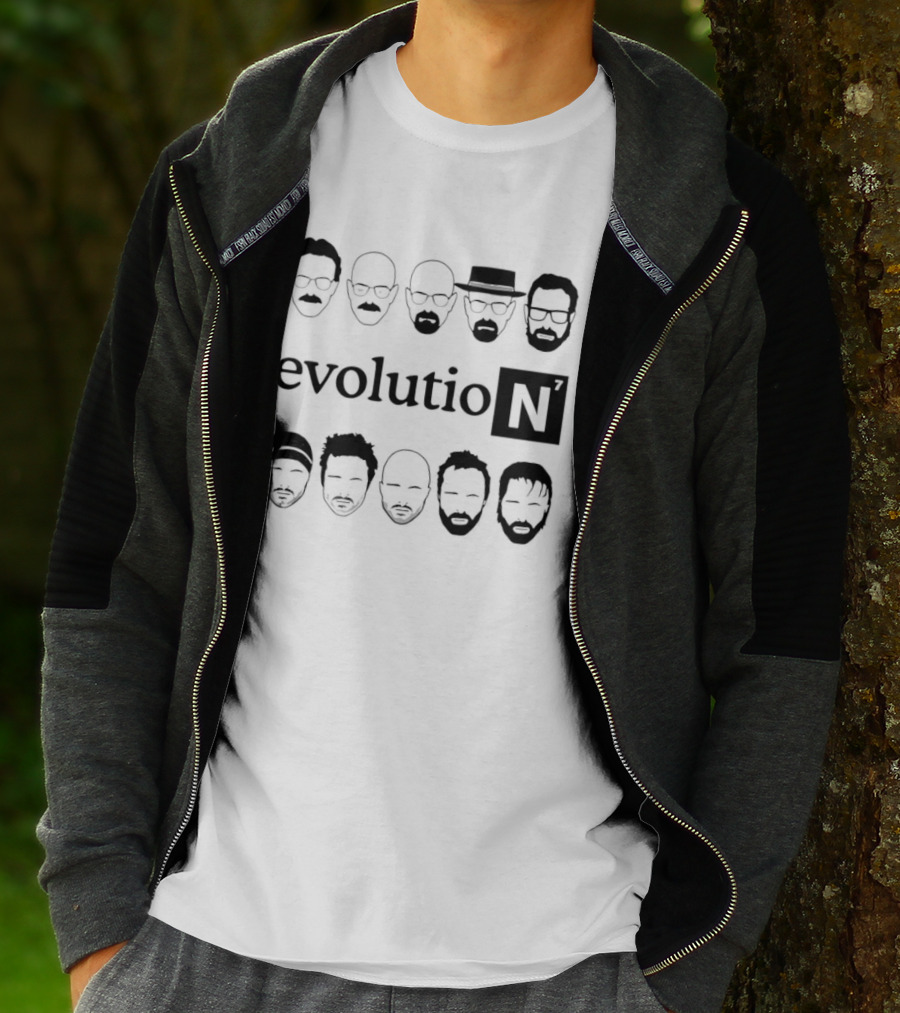 Evolution Walter White Jesse Pinkman Breaking Bad Faces T-Shirt