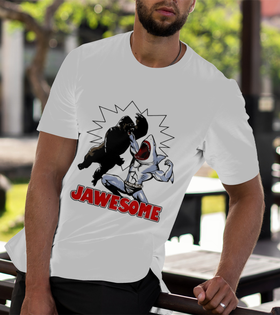 Jawesome Gorilla Vs Shark Battle Showdown T-Shirt