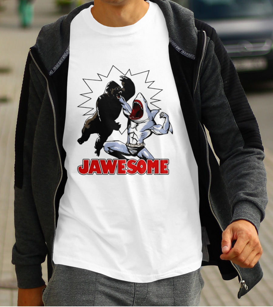 Jawesome Gorilla Vs Shark Battle Showdown T-Shirt