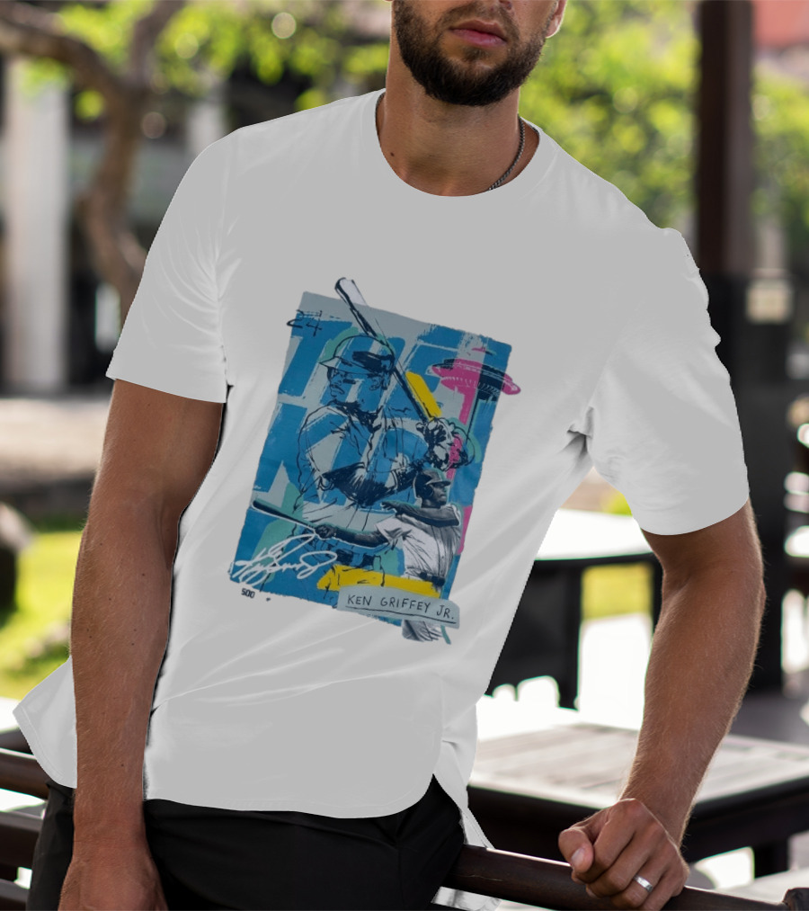 Ken Griffey Jr The Kid Baseball Legend Number 24 Seattle Skyline T-Shirt