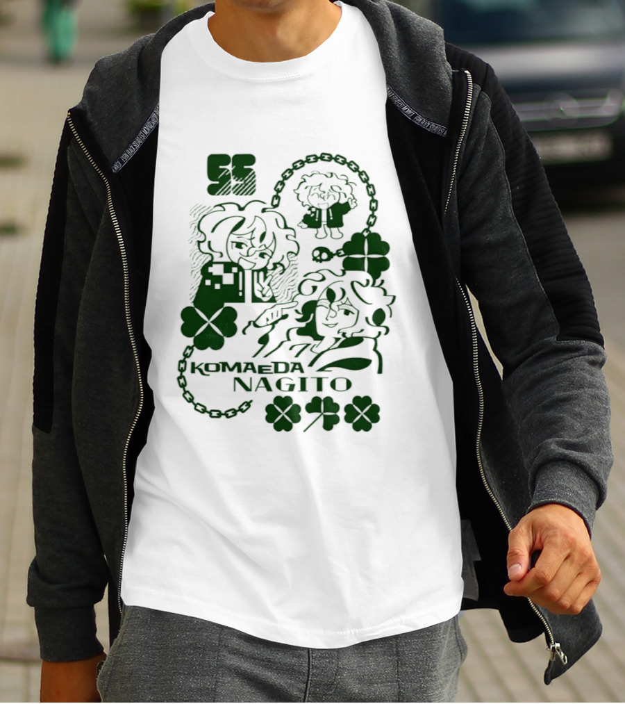 Komaeda Nagito Cute Clover Chain T-Shirt