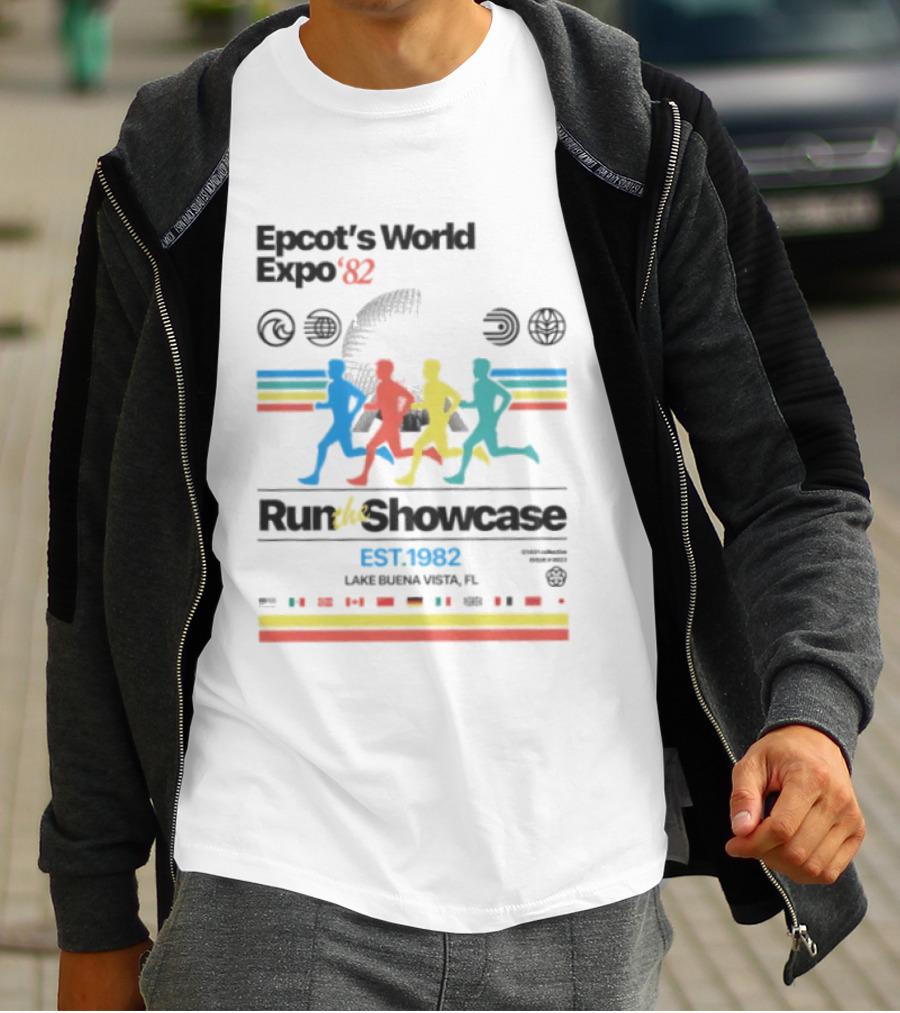 Epcot's World Expo '82 Run The Showcase Lake Buena Vista EST. 1982 T-Shirt
