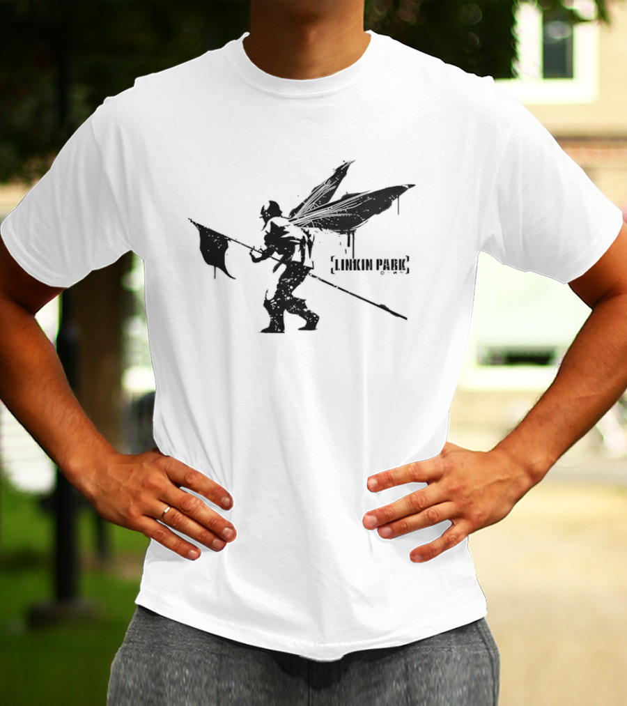 Linkin Park Hybrid Theory Soldier Dragonfly Wings Holding Flag T-Shirt