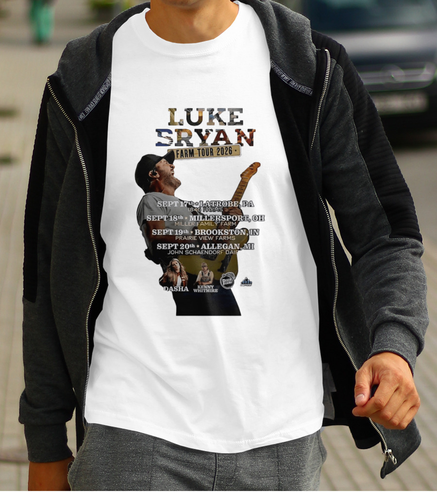 Luke Bryan Farm Tour 2026 Latrobe Millersport Brookston Allegan Dasha Kenny Whitmire T-Shirt