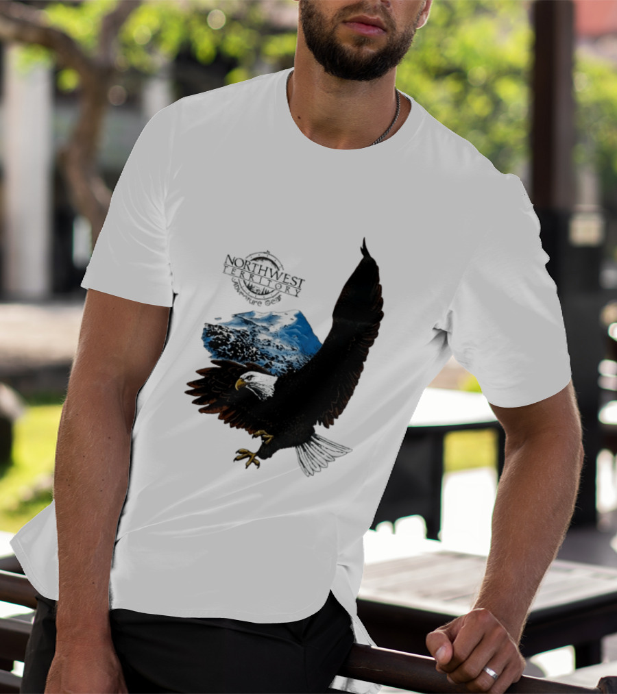 Northwest Territory Adventure Eagle Majestic Mountain Scene T-Shirt