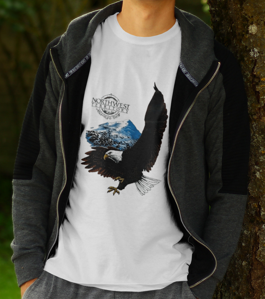 Northwest Territory Adventure Eagle Majestic Mountain Scene T-Shirt