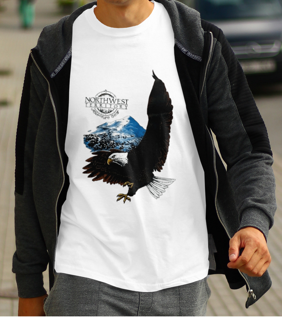 Northwest Territory Adventure Eagle Majestic Mountain Scene T-Shirt