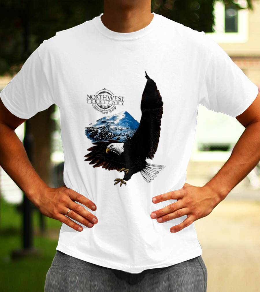 Northwest Territory Adventure Eagle Majestic Mountain Scene T-Shirt