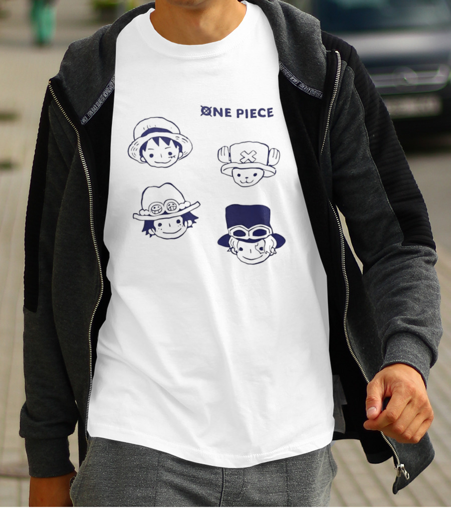 One Piece Luffy Ace Sabo Chopper Characters Manga Anime T-Shirt