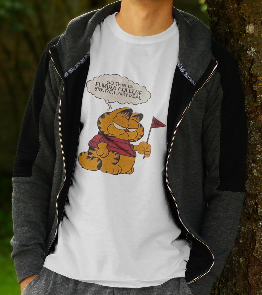 Garfield Elmira College Big Fat Hairy Deal RA Flag T-Shirt