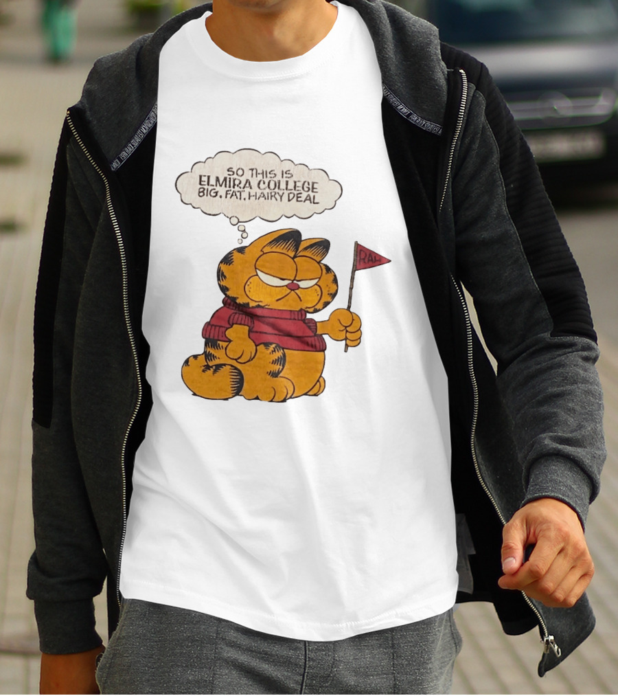 Garfield Elmira College Big Fat Hairy Deal RA Flag T-Shirt