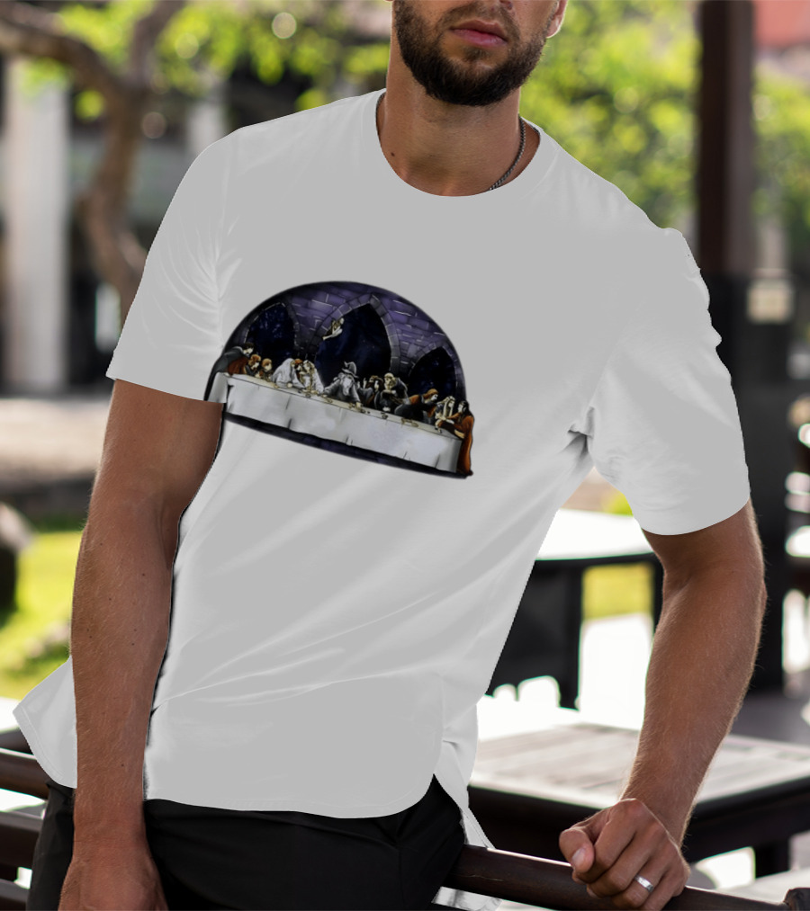The Last Supper Wizard Hobbits Fellowship Characters Gandalf Table Scene T-Shirt