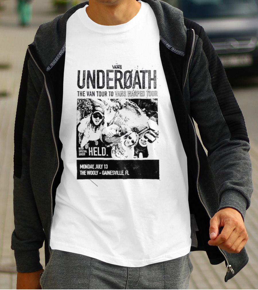 Underoath The Van Tour To 2026 Warped Tour Monday July 13 The Wooly Gainesville FL T-Shirt
