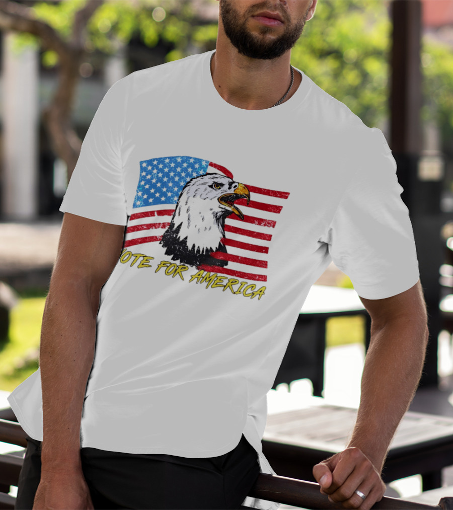 Vote For America Bald Eagle American Flag Stars And Stripes T-Shirt
