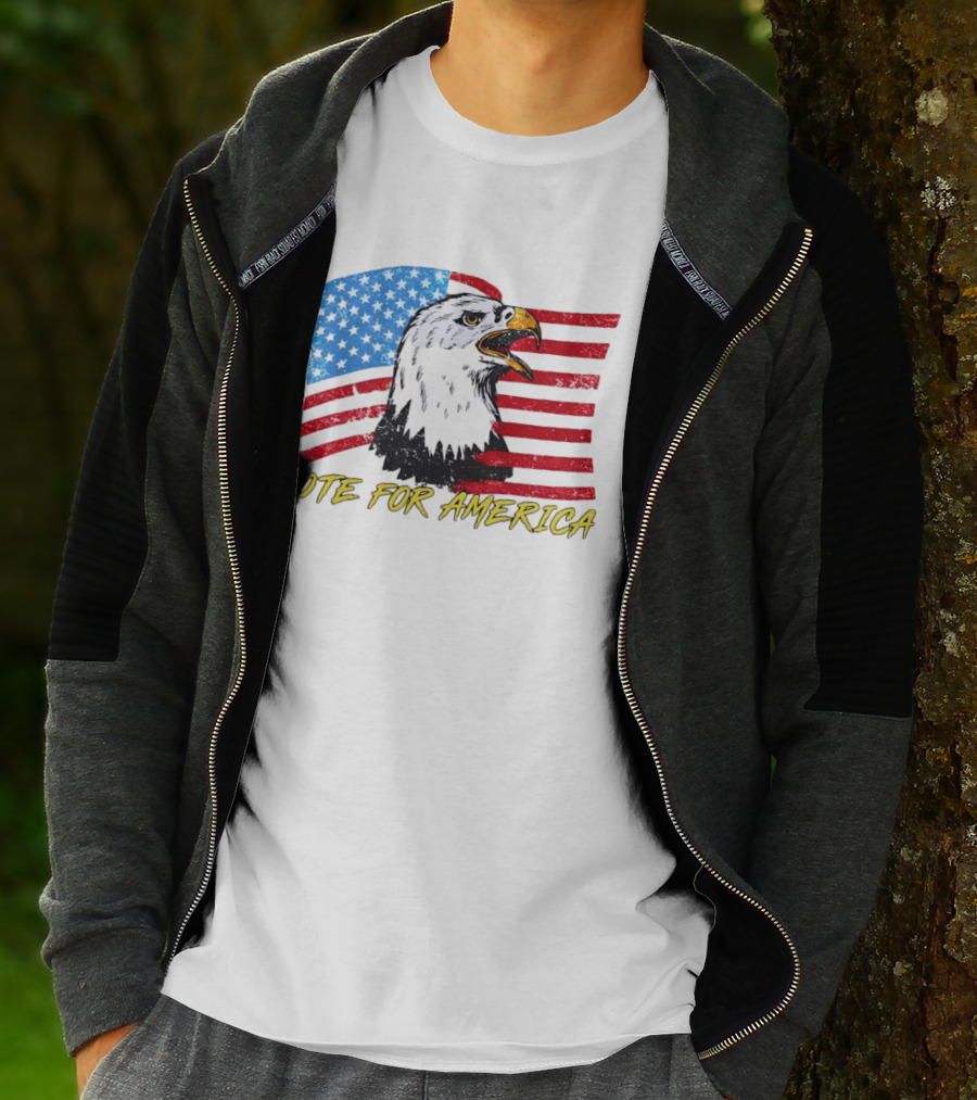 Vote For America Bald Eagle American Flag Stars And Stripes T-Shirt