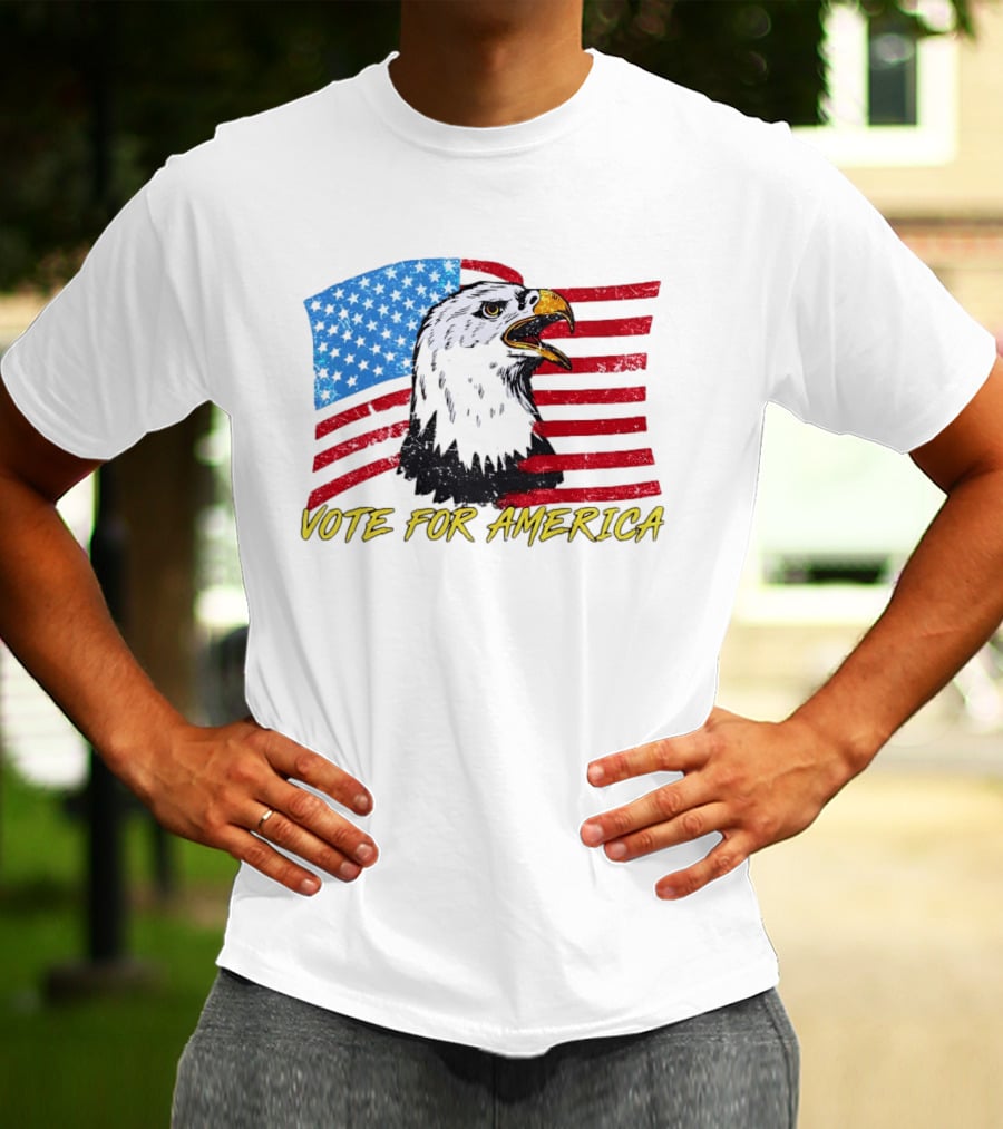 Vote For America Bald Eagle American Flag Stars And Stripes T-Shirt