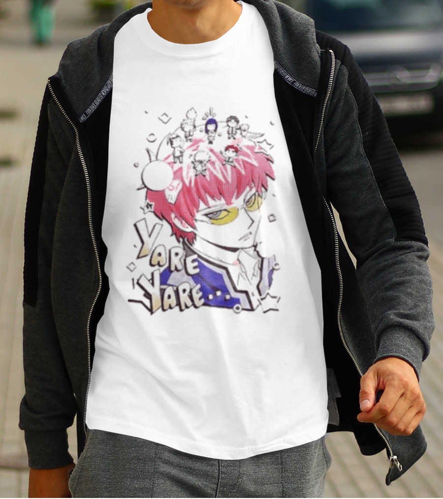 Yare Yare Saiki Kusuo The Disastrous Life Of Saiki K Anime Character Pink Hair Psykickers T-Shirt